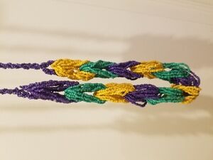 Vintage Mardi Gras Necklace Purple Green & Yellow